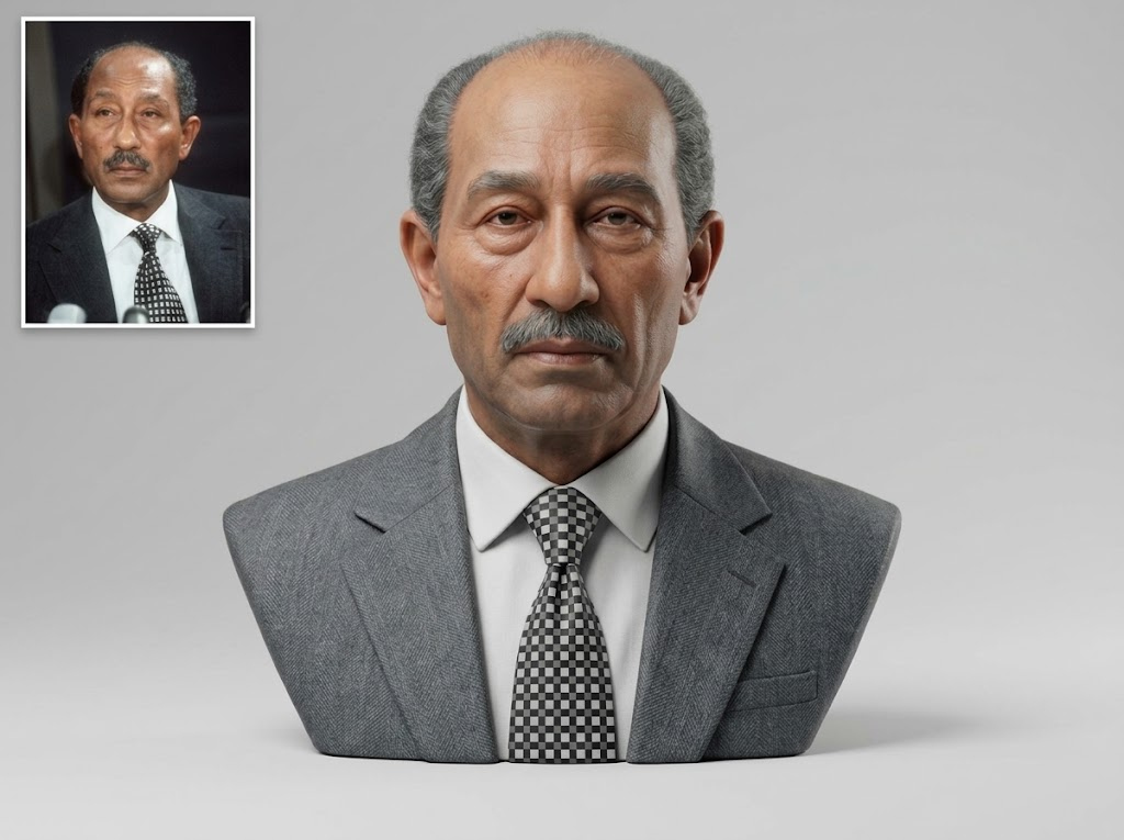 Anwar Sadat 3D Printable Bust 3D Model