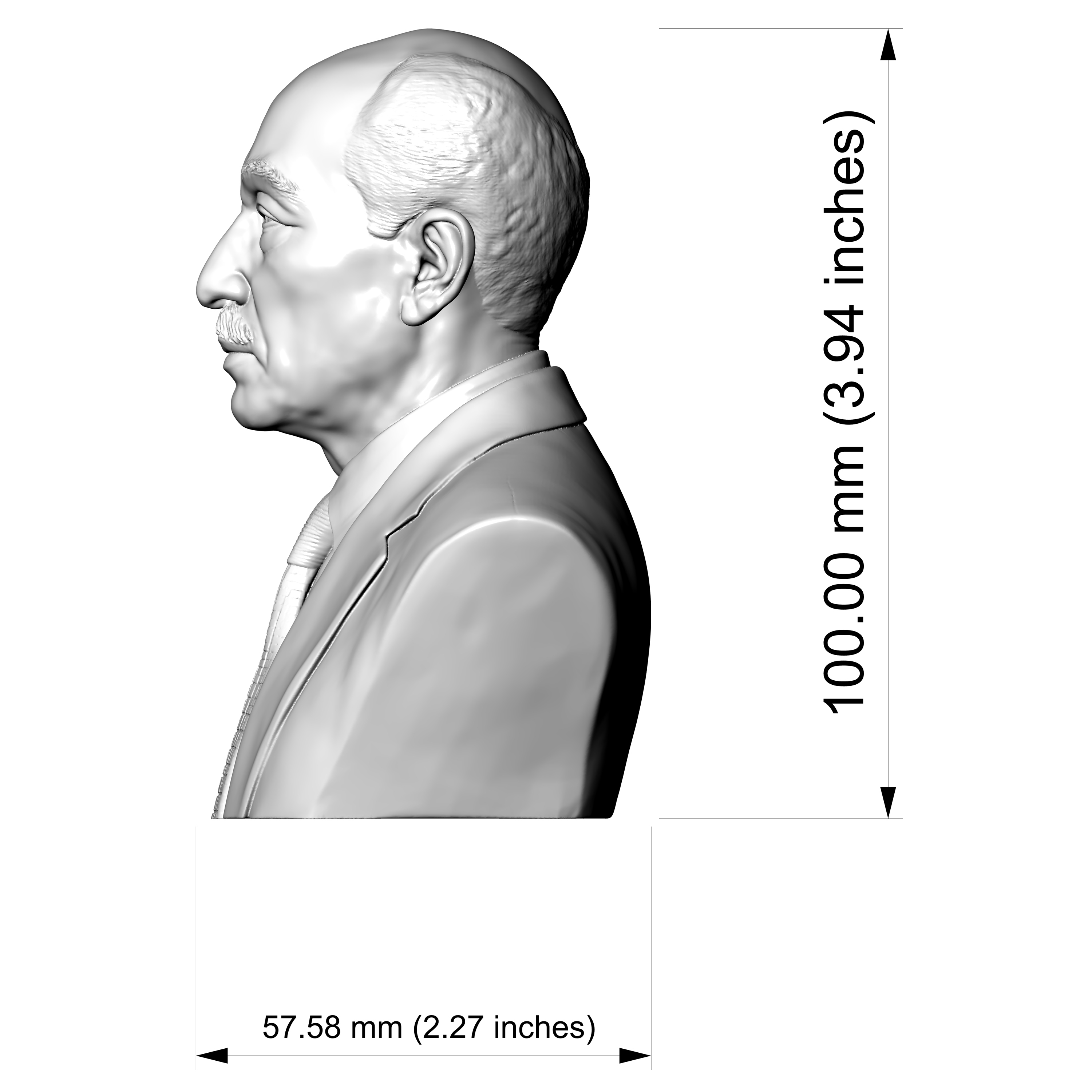 Anwar Sadat 3D Printable Bust 3D Model