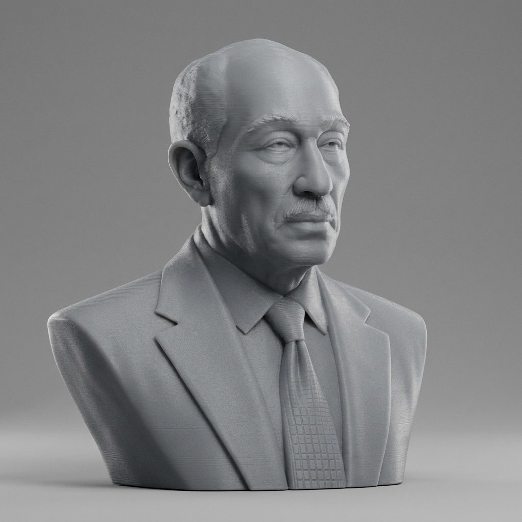 Anwar Sadat 3D Printable Bust 3D Model