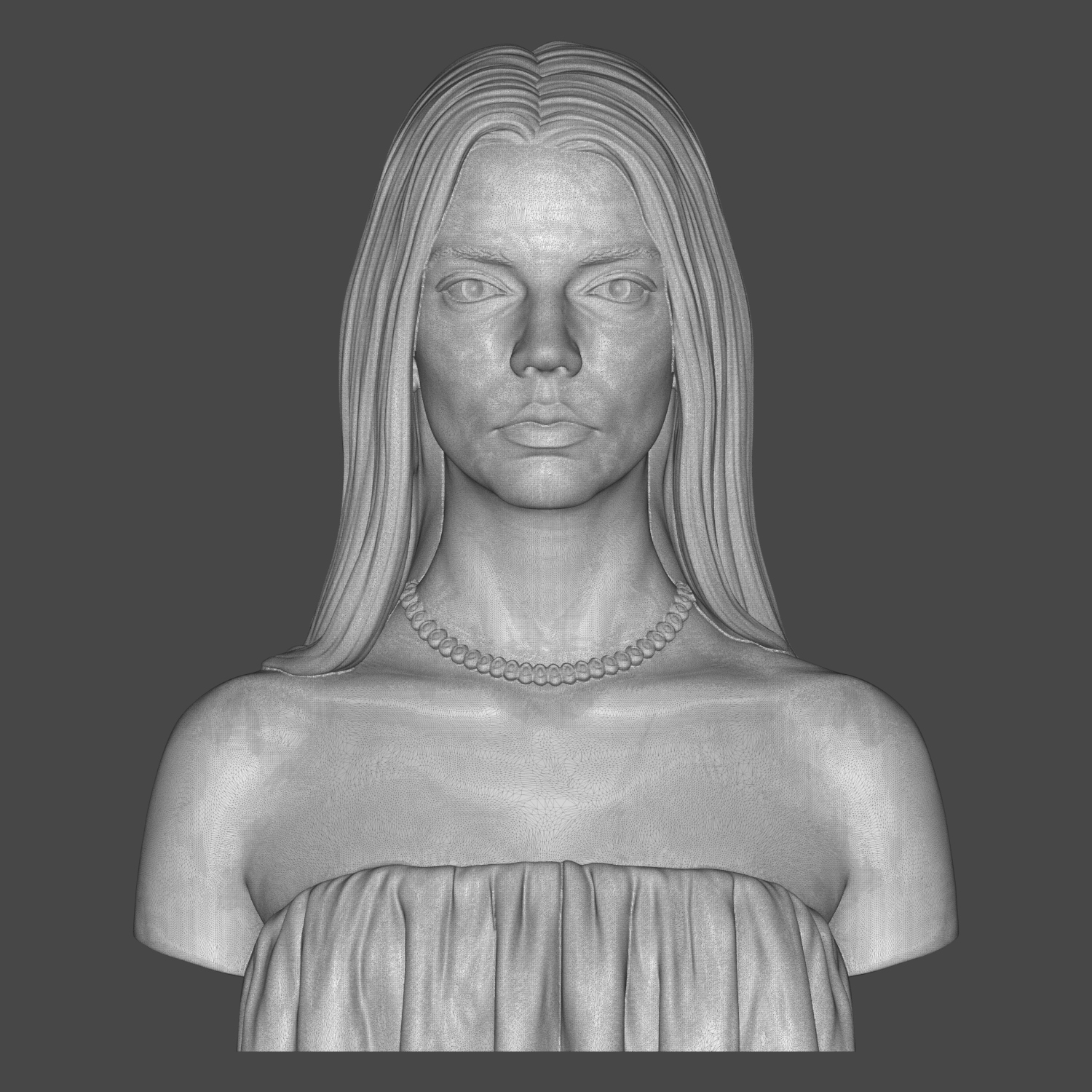 Anya Taylor-Joy Portrait Bust 3D Model
