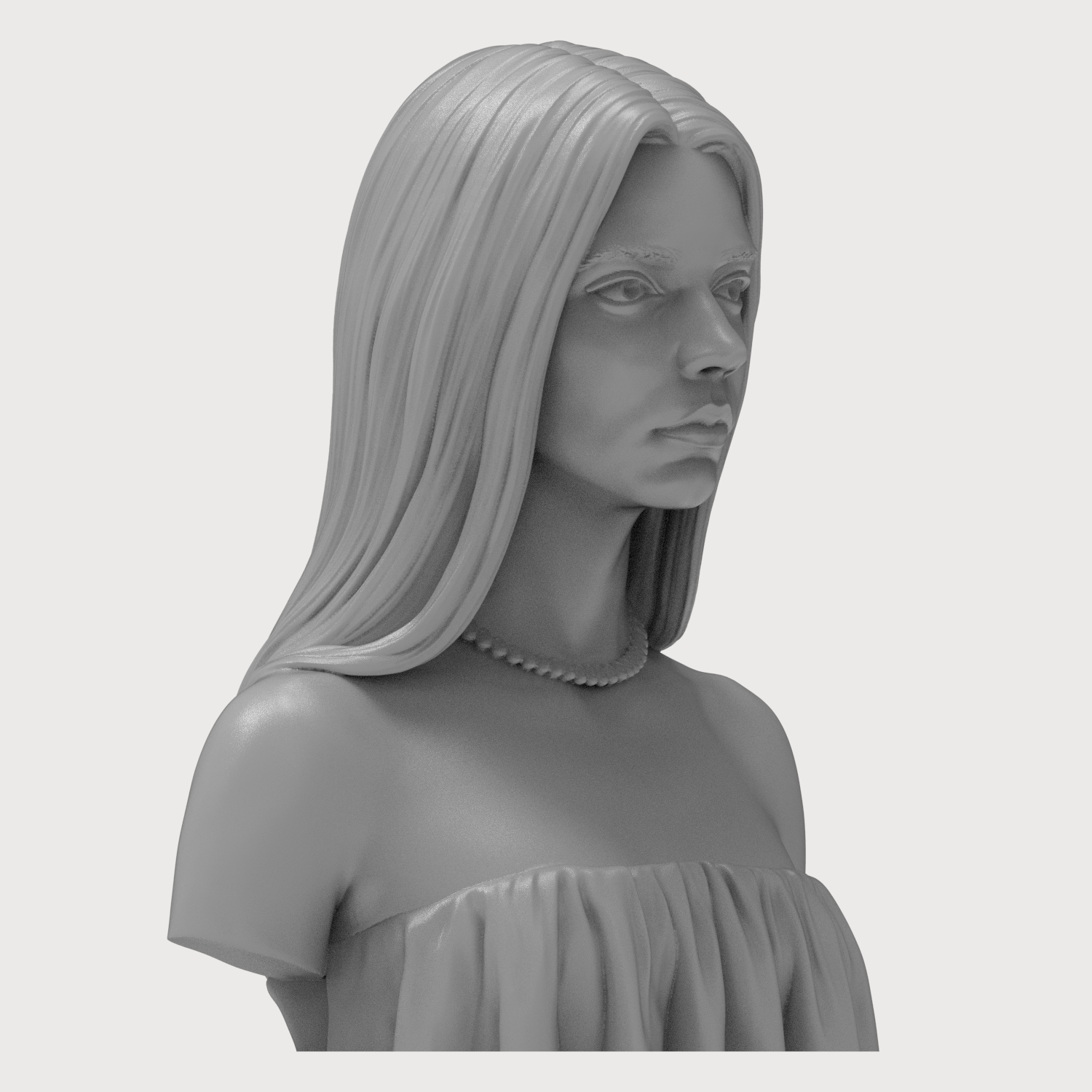 Anya Taylor-Joy Portrait Bust 3D Model