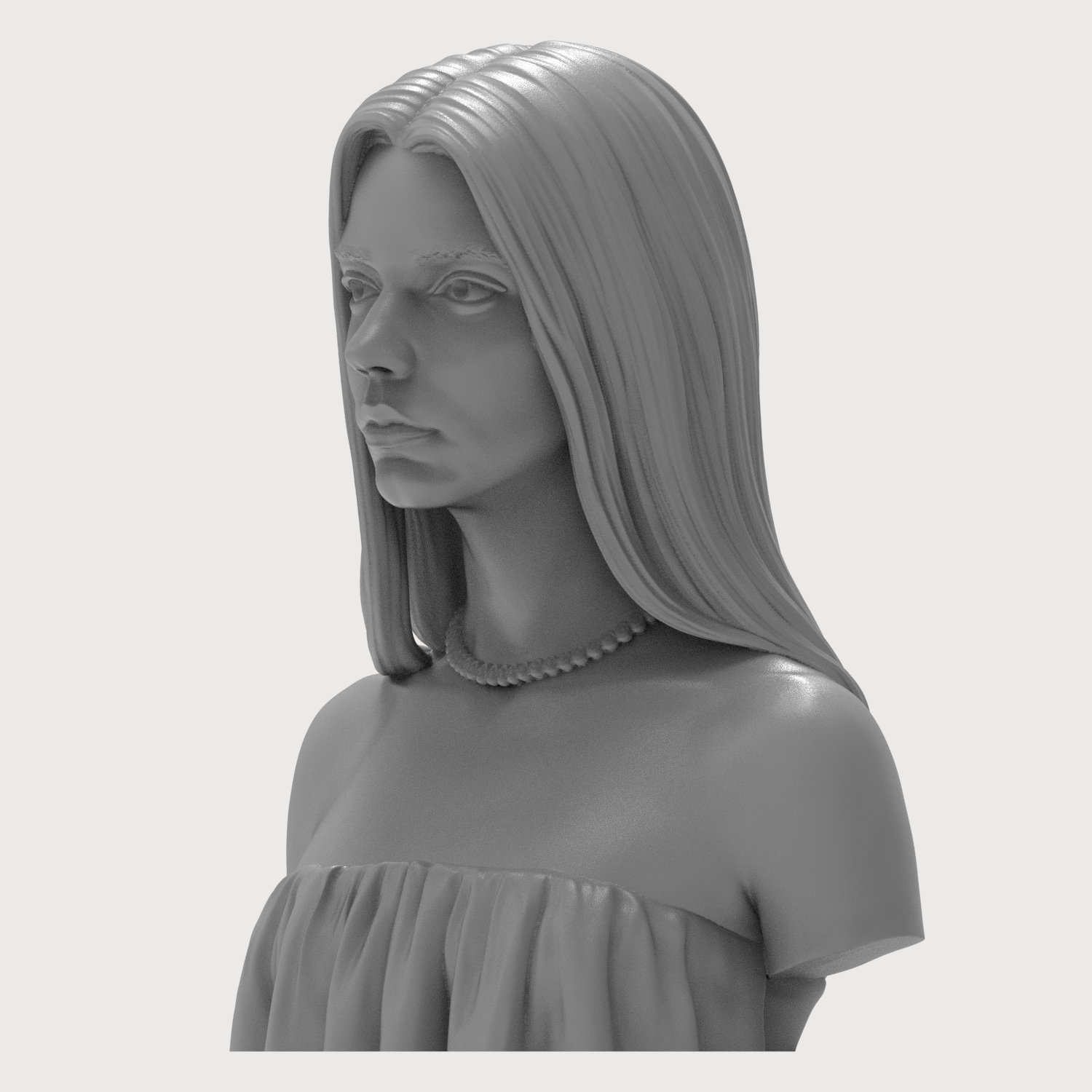 Anya Taylor-Joy Portrait Bust 3D Model