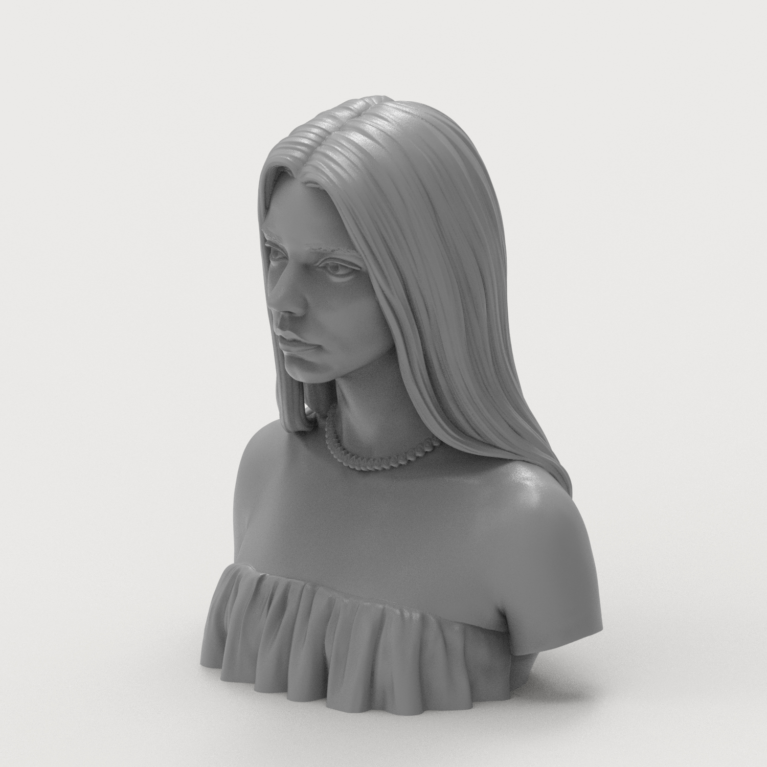Anya Taylor-Joy Portrait Bust 3D Model