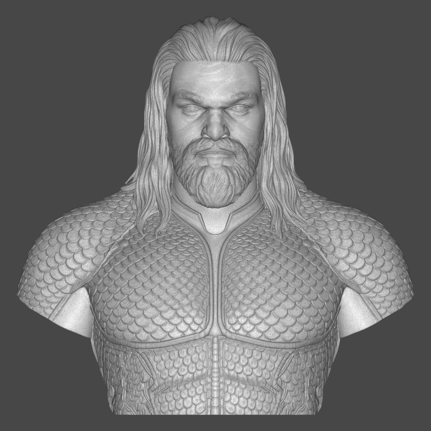 Aquaman 3D Printable Bust 3D Model