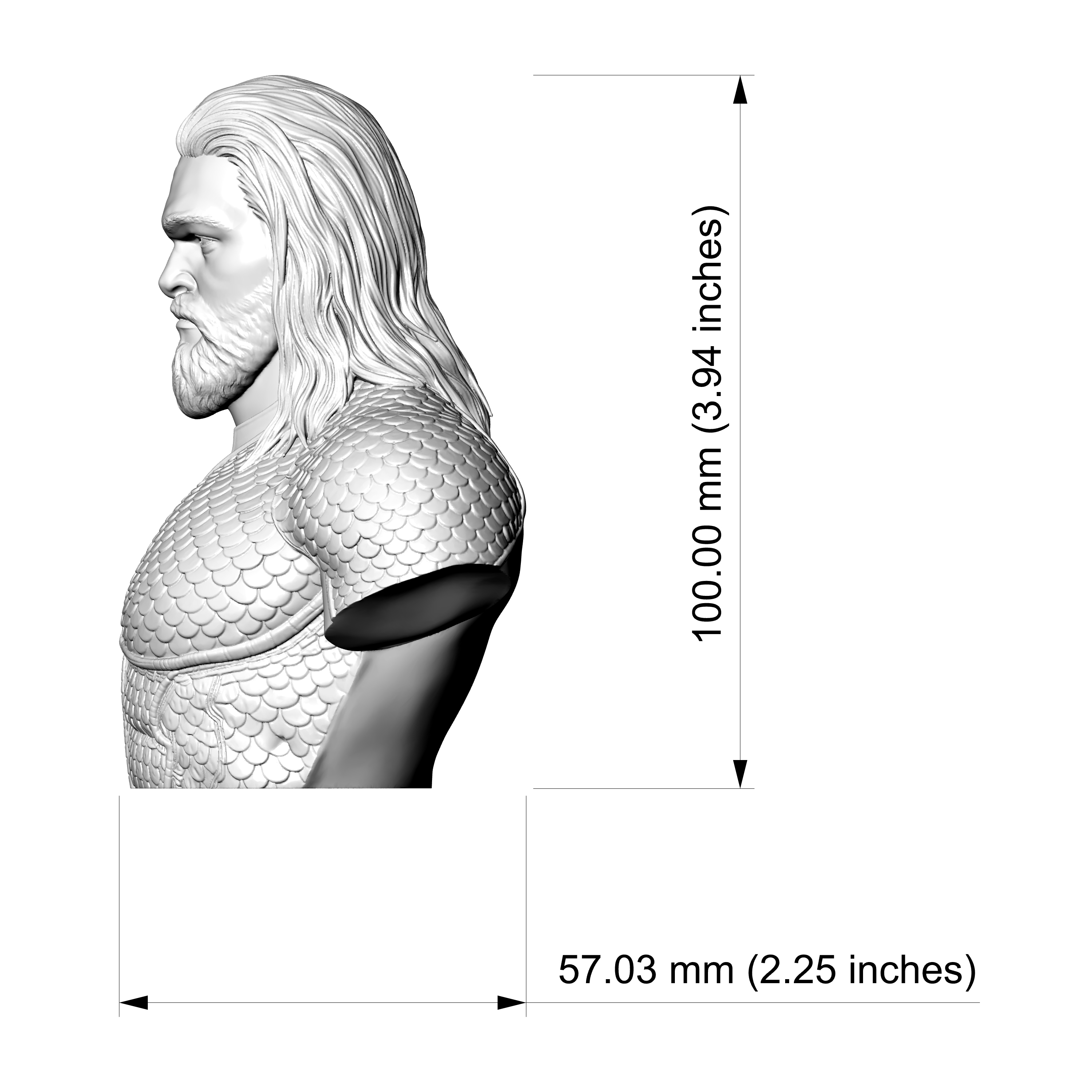 Aquaman 3D Printable Bust 3D Model