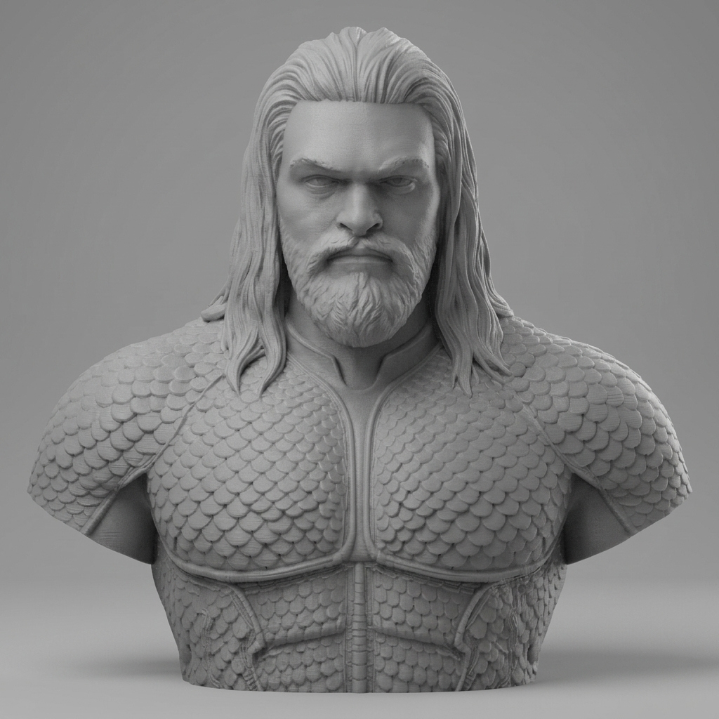 Aquaman 3D Printable Bust 3D Model