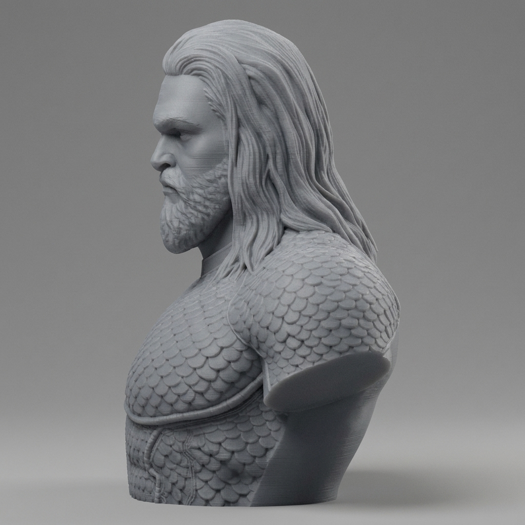Aquaman 3D Printable Bust 3D Model
