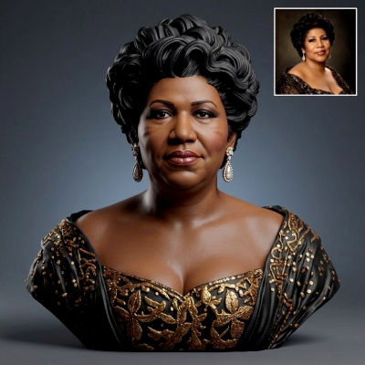 Aretha Franklin 3D Printable Bust
