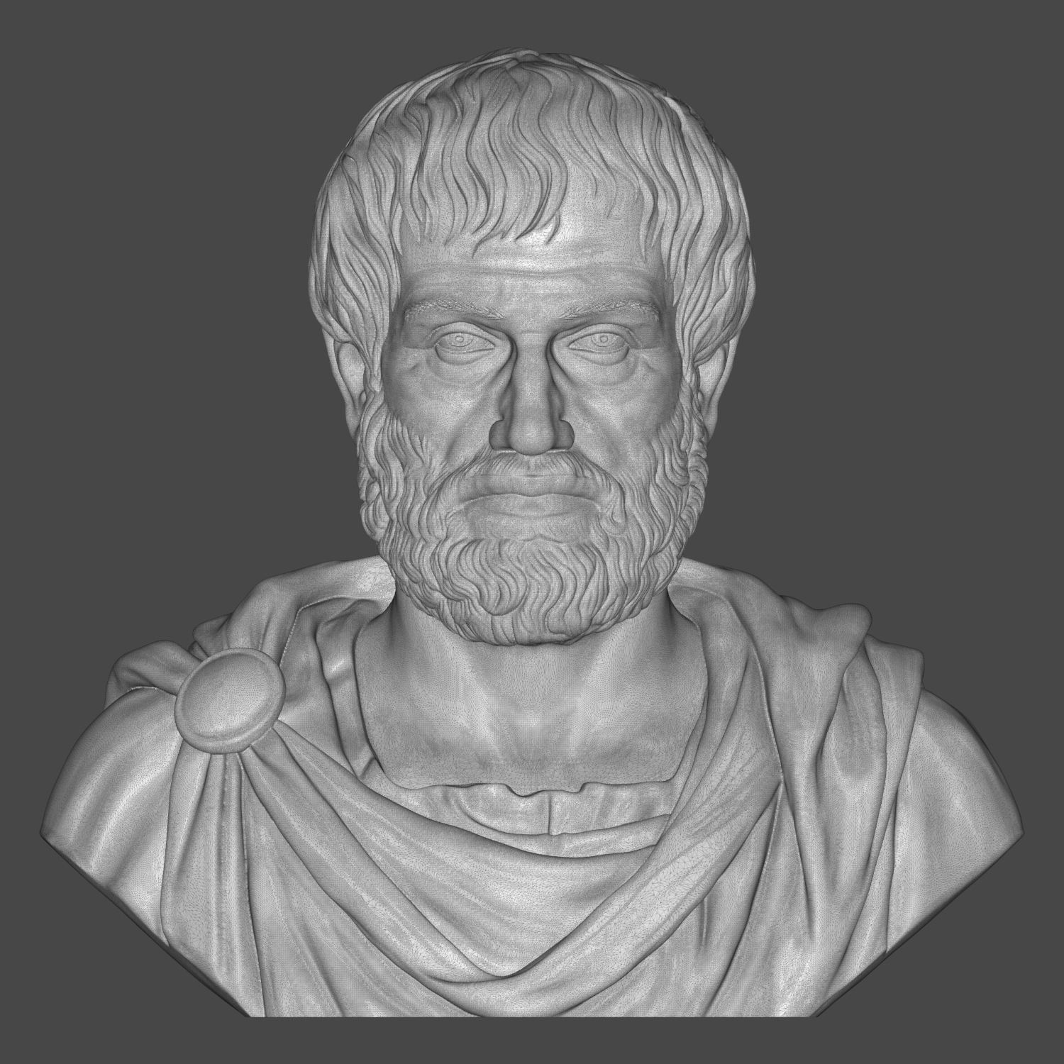 Aristotle Greek Philosopher Bust 3D Model