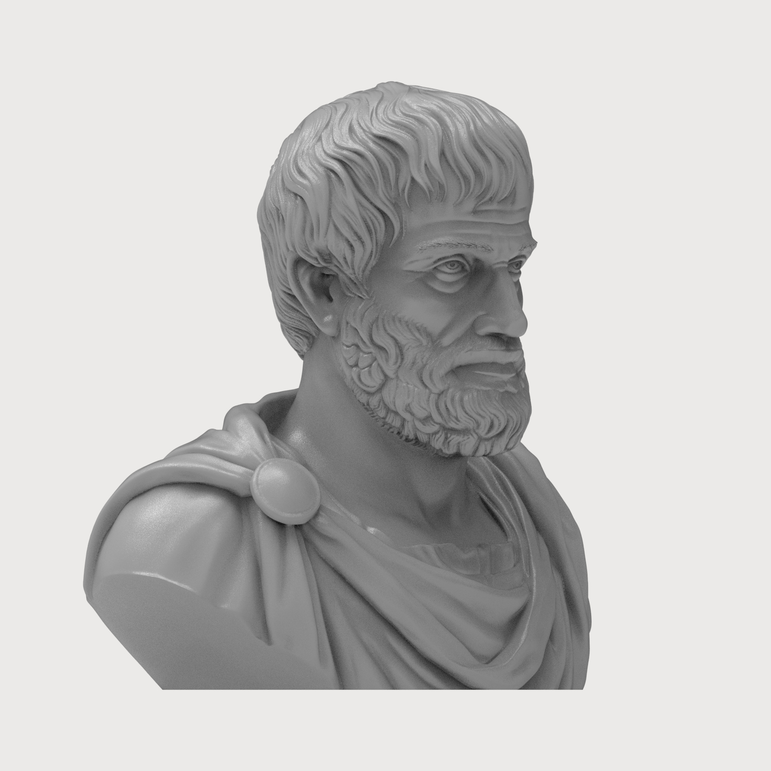 Aristotle Greek Philosopher Bust 3D Model