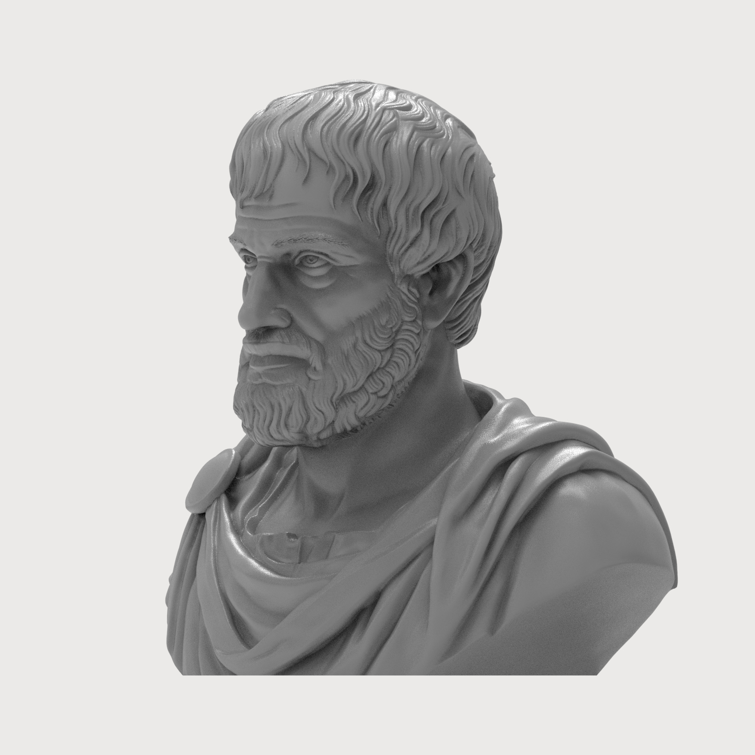 Aristotle Greek Philosopher Bust 3D Model