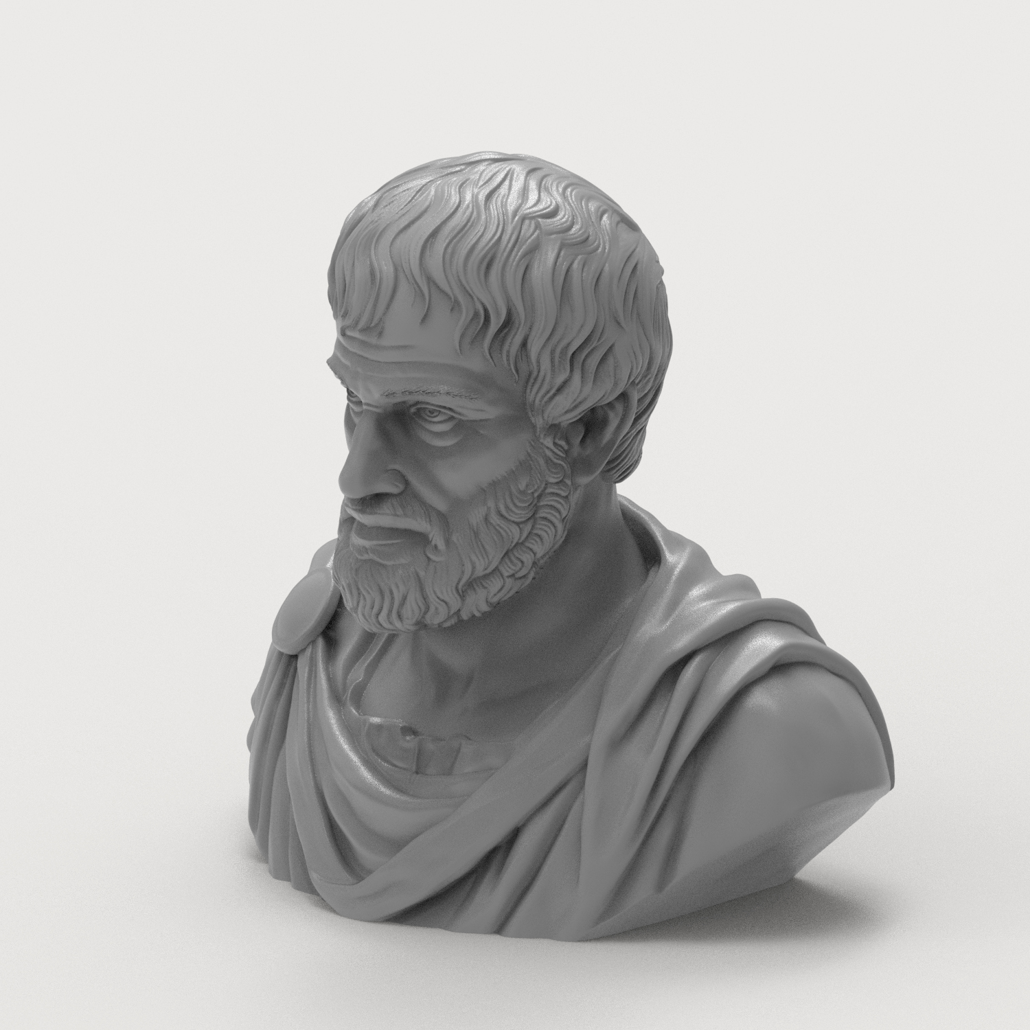 Aristotle Greek Philosopher Bust 3D Model