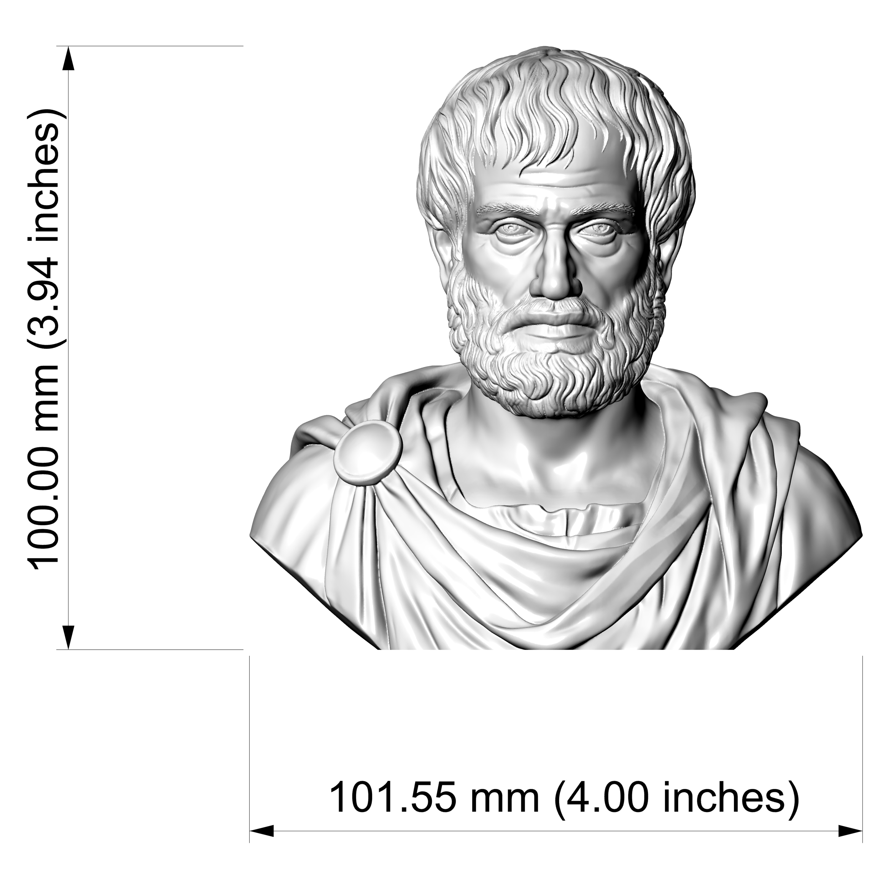 Aristotle Greek Philosopher Bust 3D Model