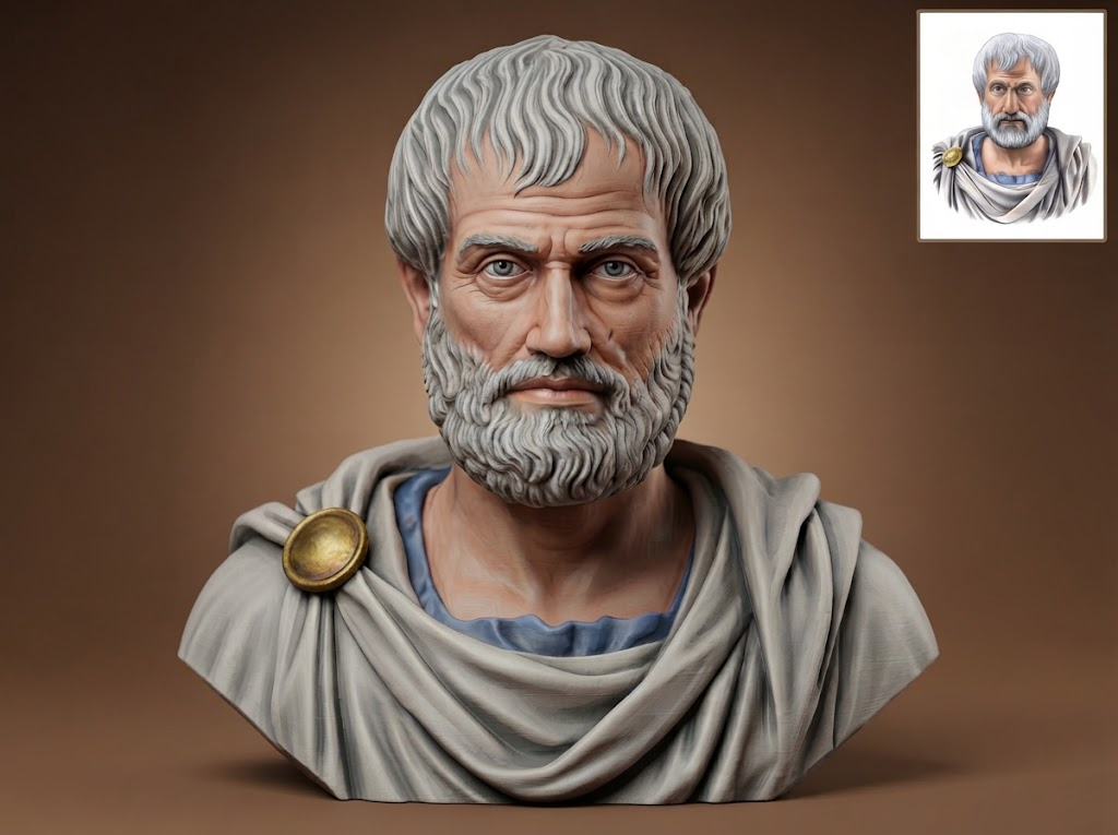 Aristotle Greek Philosopher Bust 3D Model