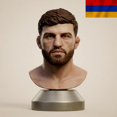 Arman Tsarukyan 3D-Printable Bust UFC