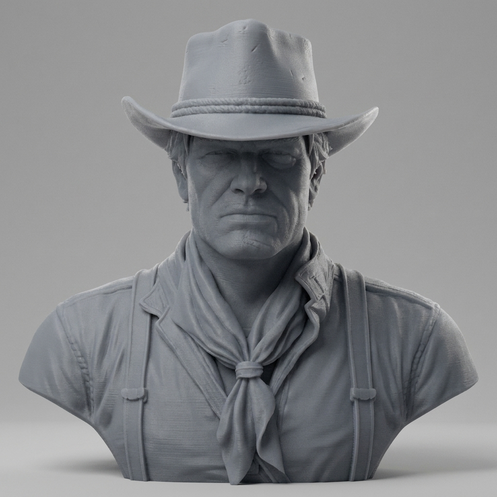 Arthur Morgan Red Dead Redemption 2 Bust 3D Model