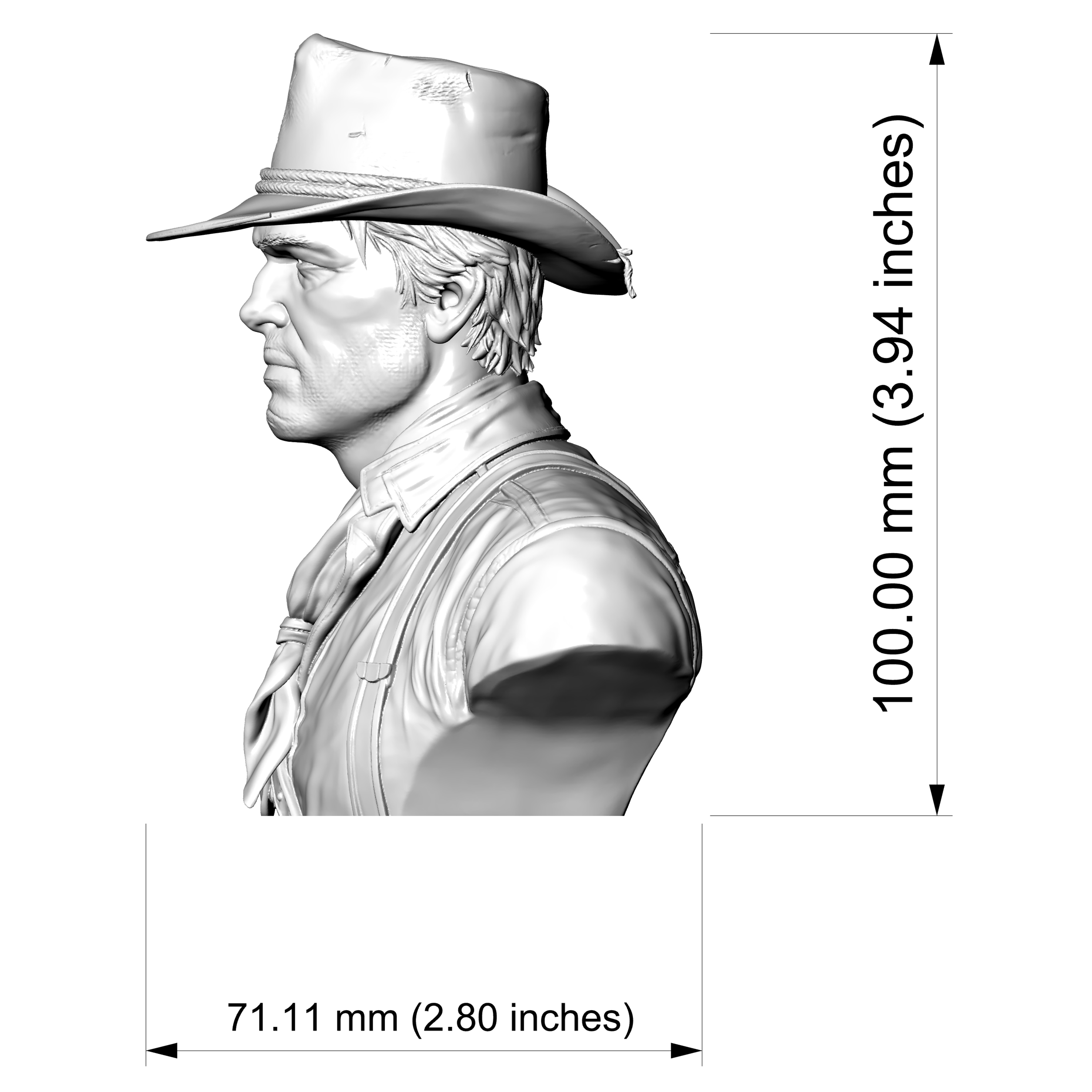 Arthur Morgan Red Dead Redemption 2 Bust 3D Model