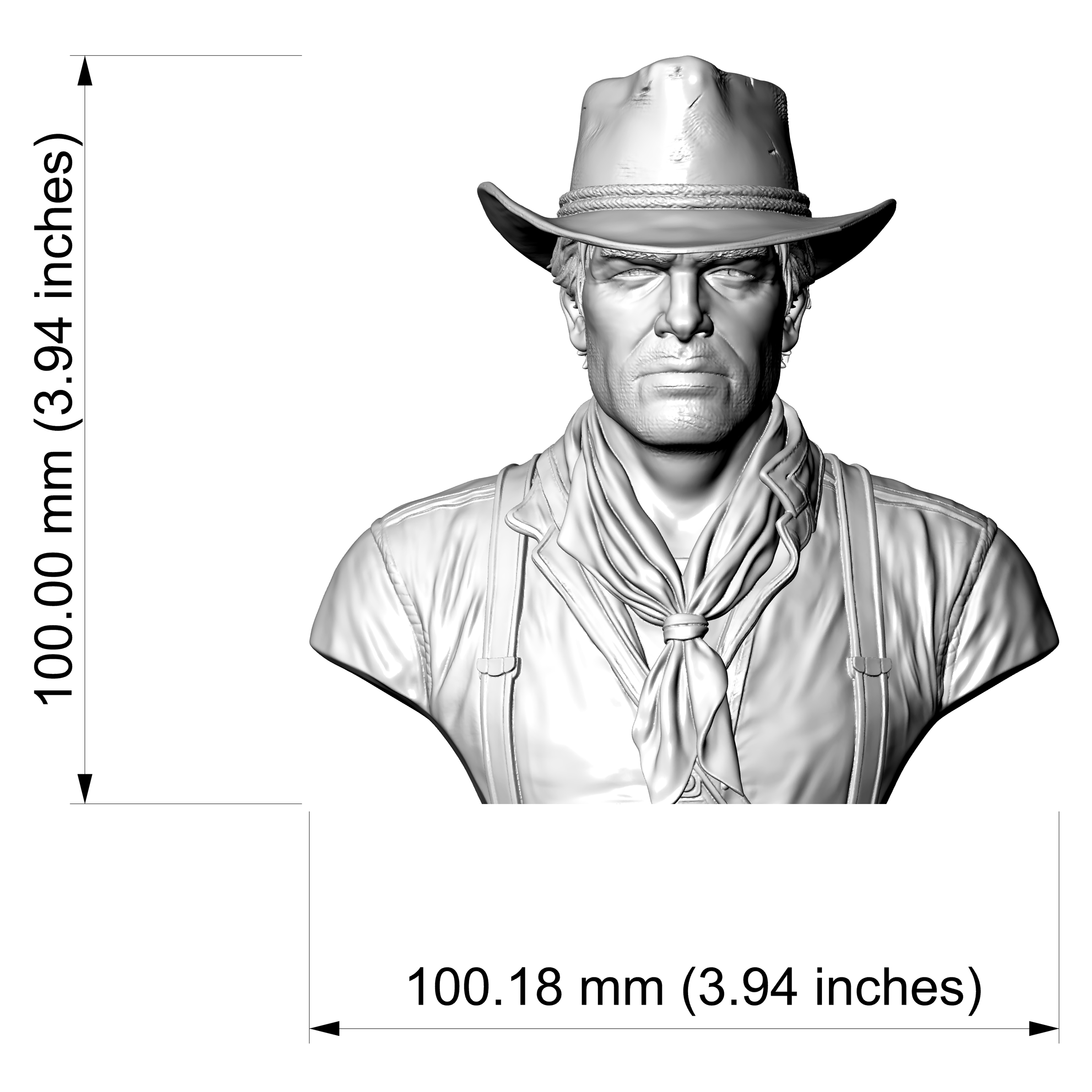 Arthur Morgan Red Dead Redemption 2 Bust 3D Model