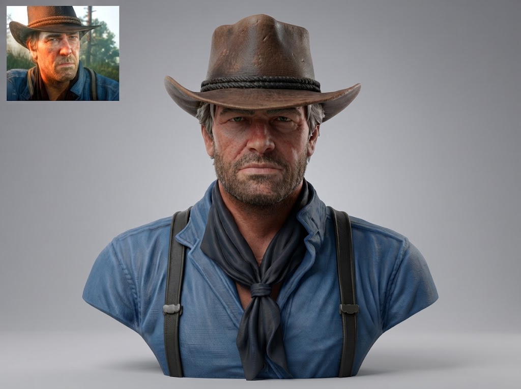 Arthur Morgan Red Dead Redemption 2 Bust 3D Model