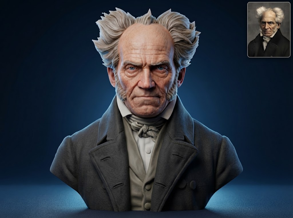 Arthur Schopenhauer Bust 3D Printable 3D Model