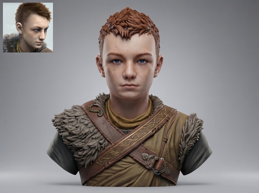 Atreus God of War Ragnarök Bust 3D Model