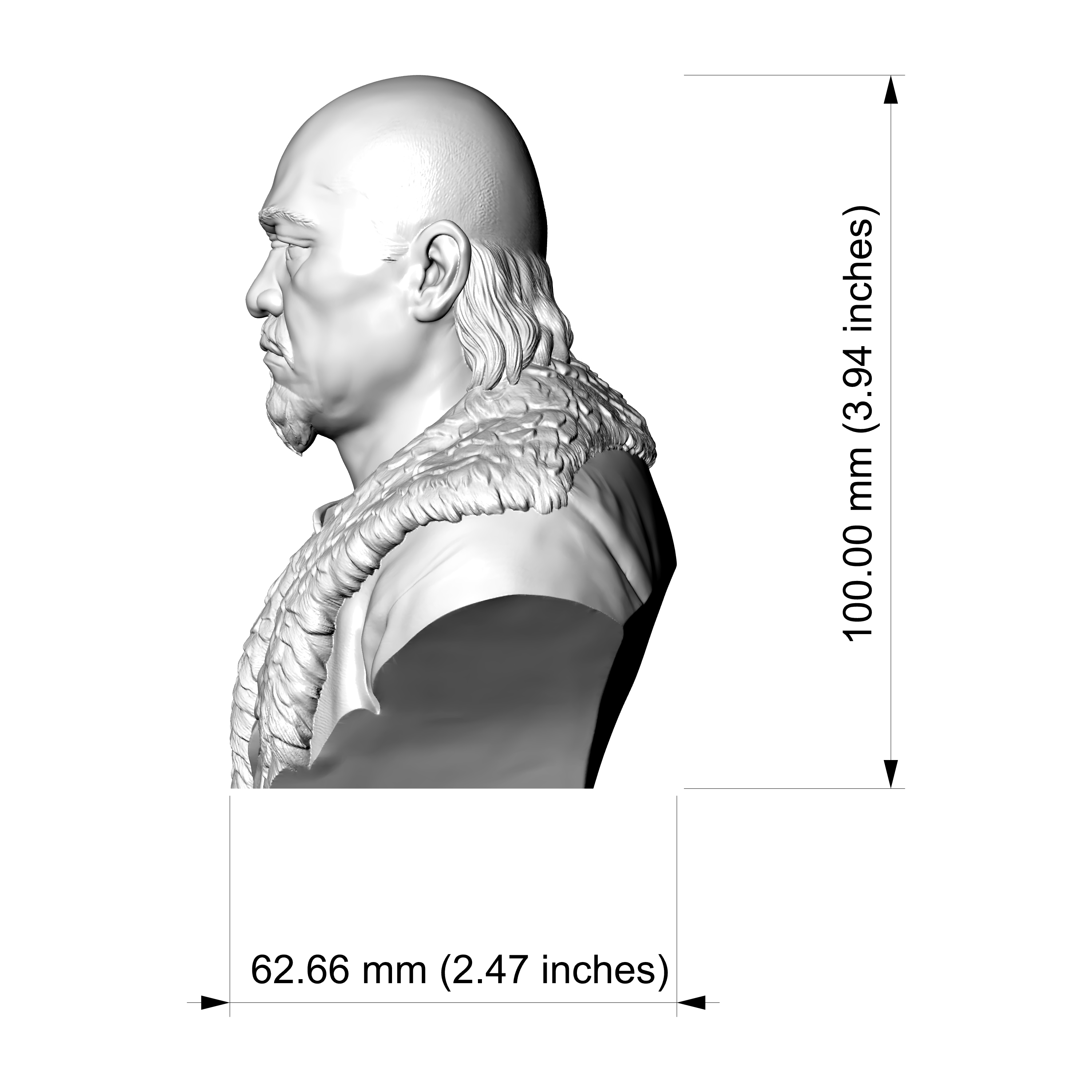 Attila the Hun 3D Printable Bust 3D Model