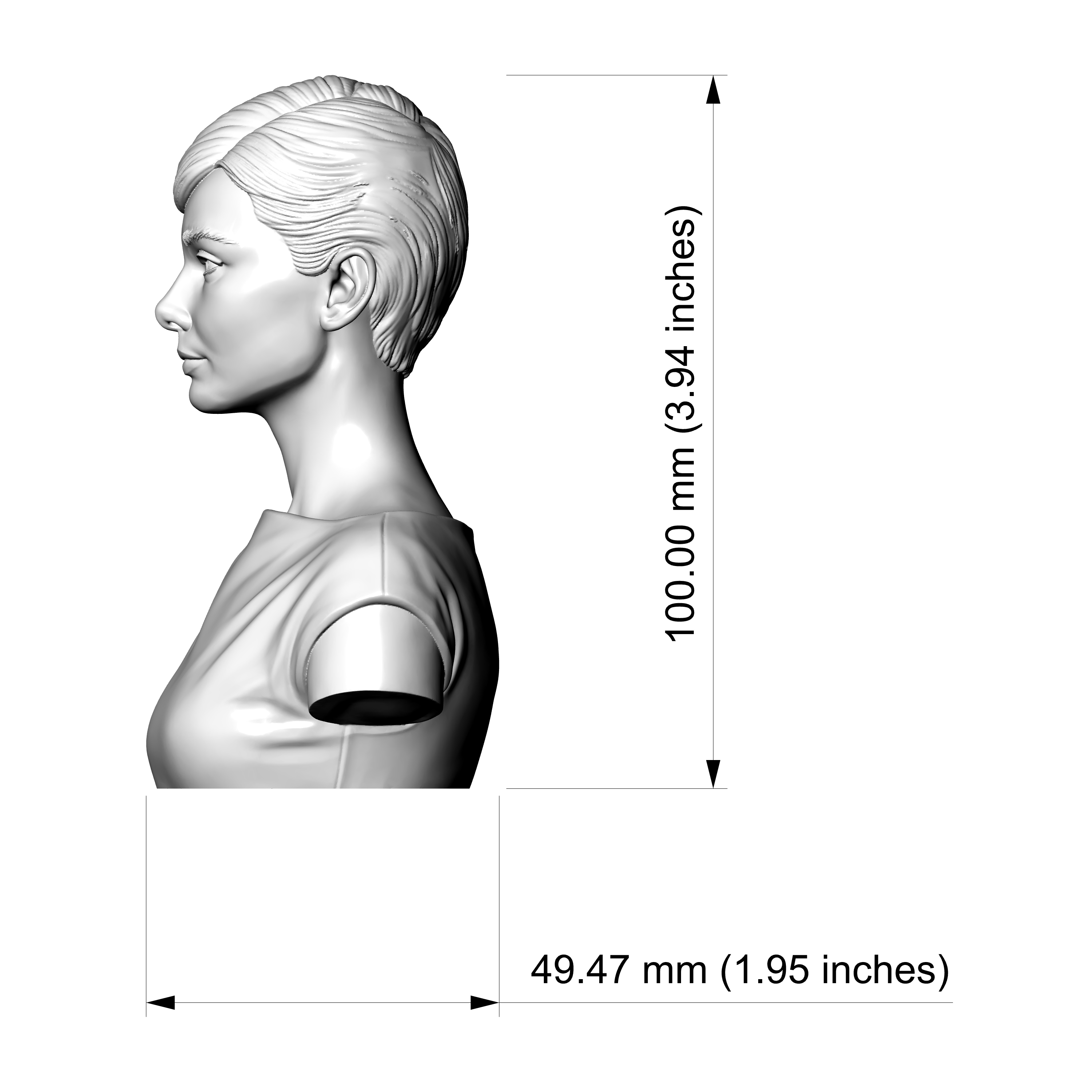 Audrey Hepburn 3D Printable Bust 3D Model