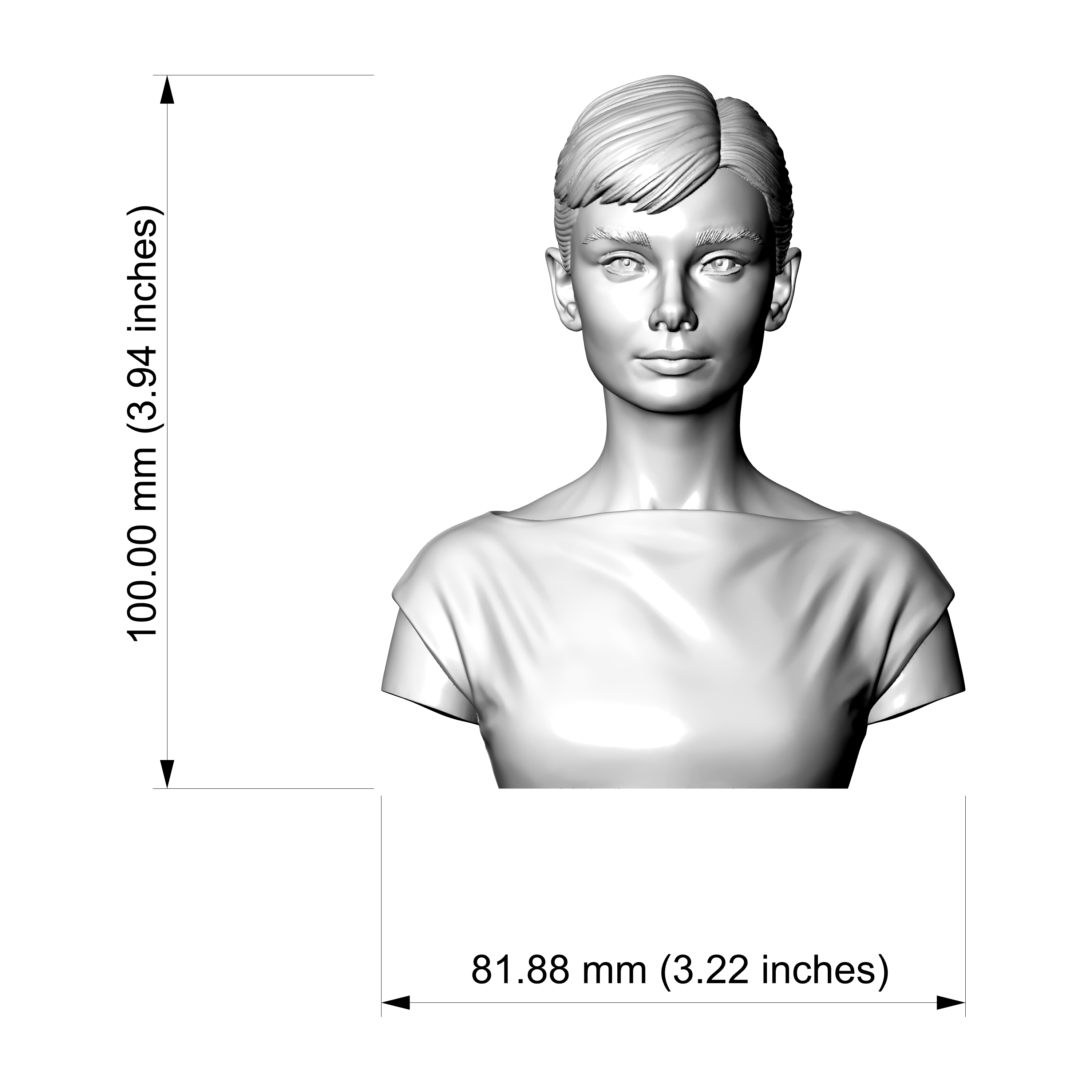 Audrey Hepburn 3D Printable Bust 3D Model
