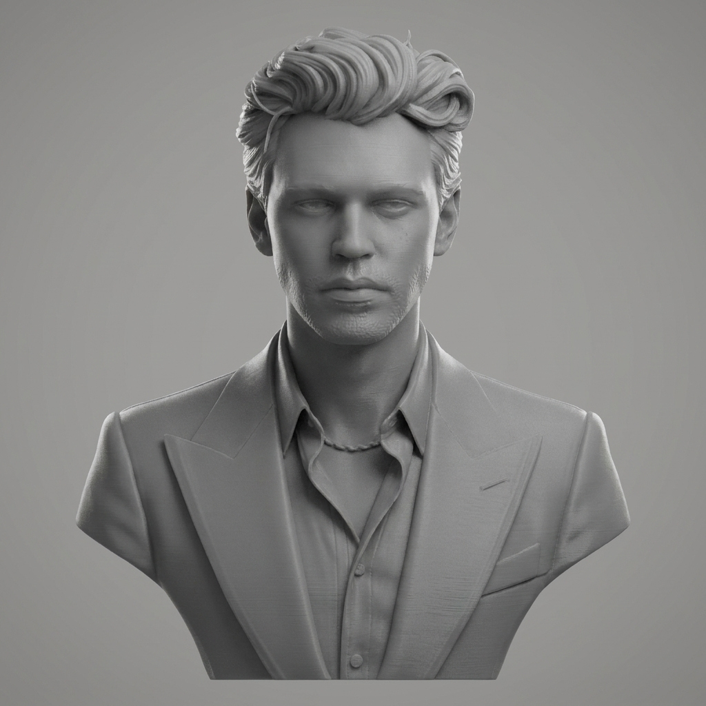 Austin Butler 3D Printable Bust 3D Model