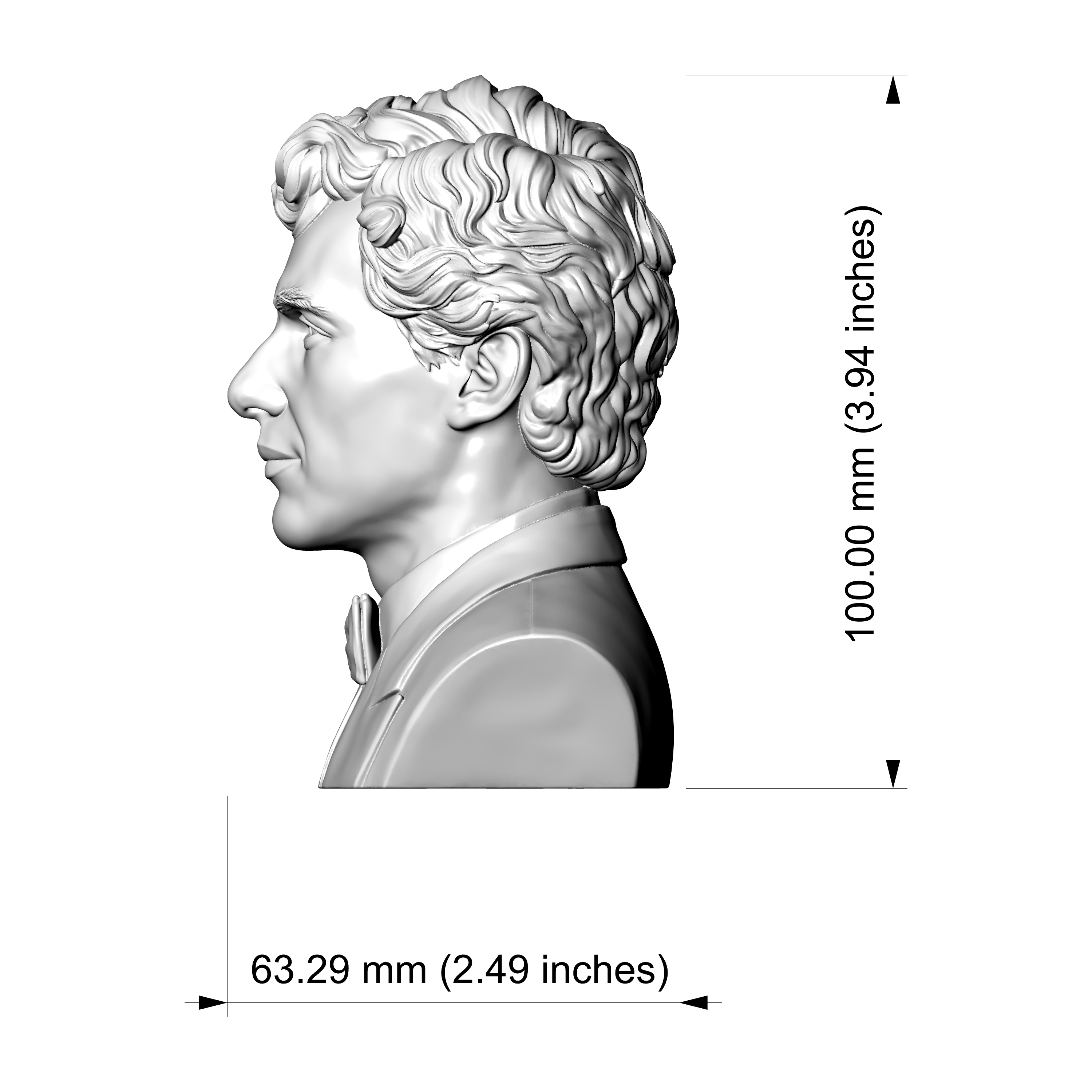 Ayrton Senna 3D Printable Bust 3D Model