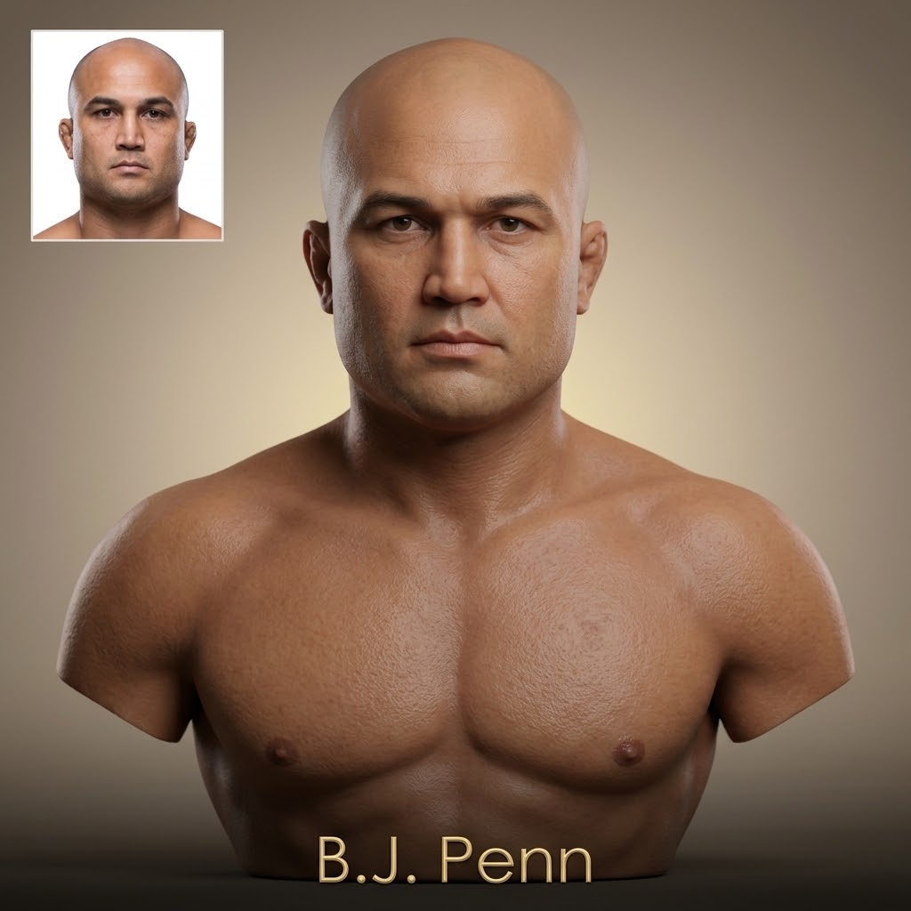 B.J. Penn UFC Champion 3D Printable Bust 3D Model