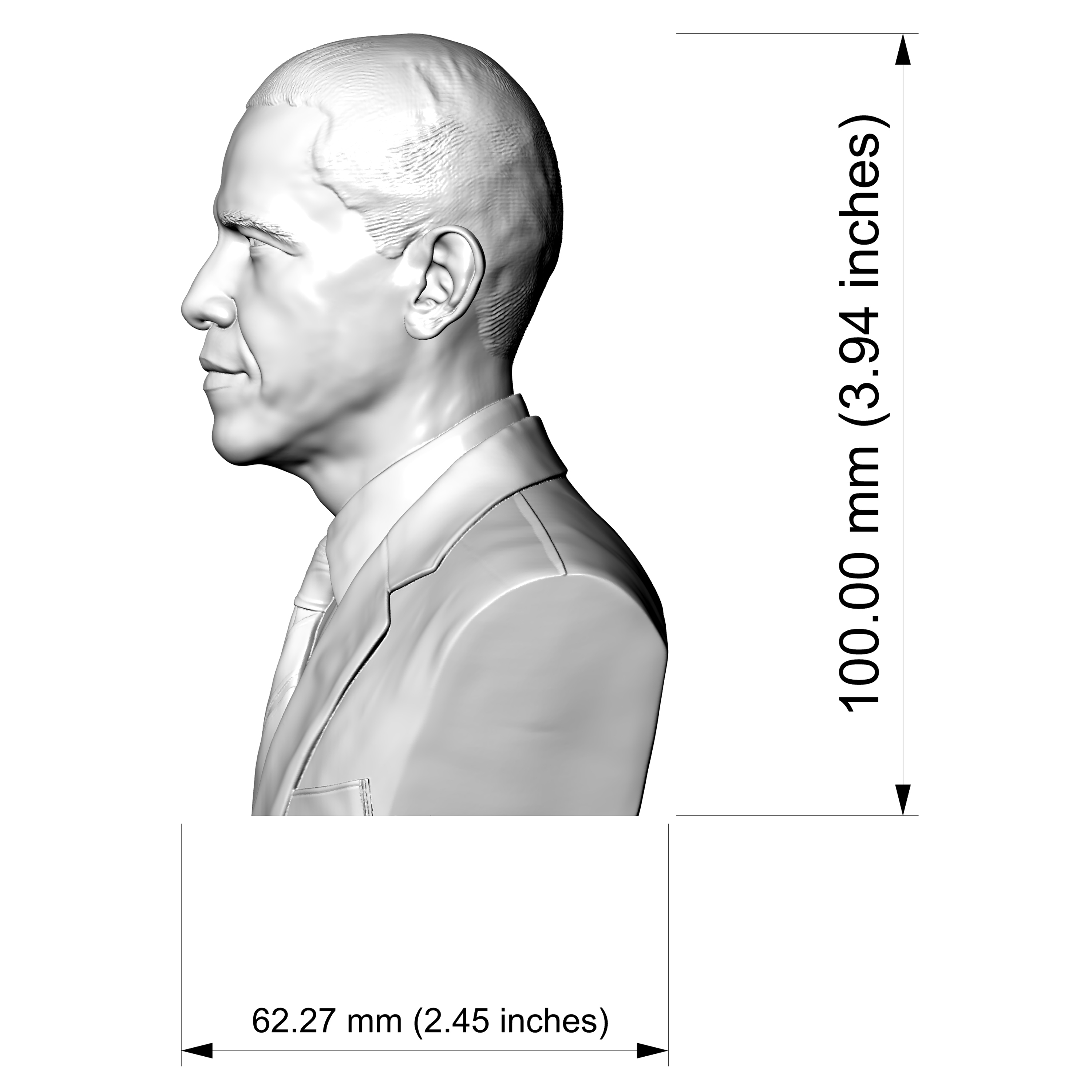 Barack Obama Bust 3D Model