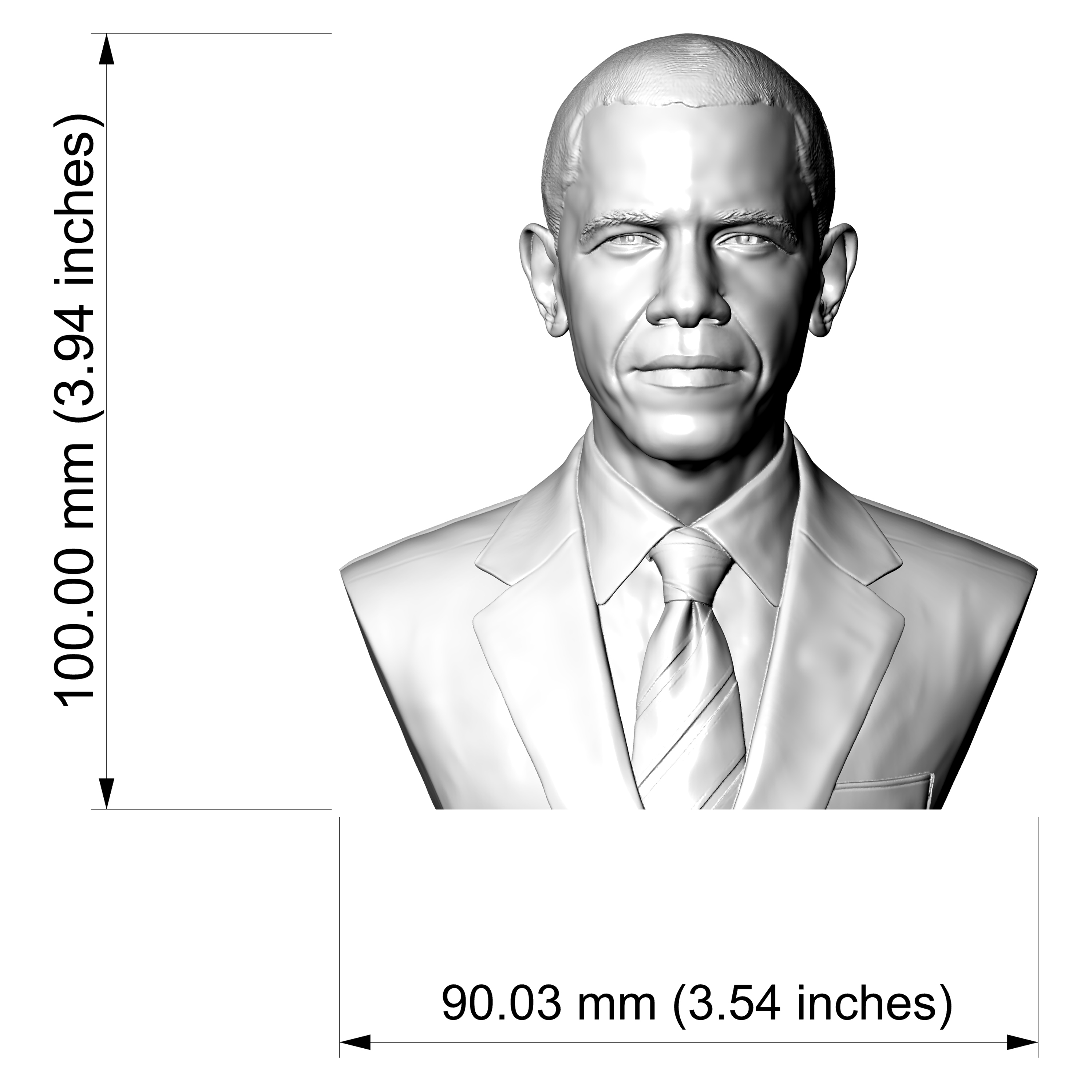 Barack Obama Bust 3D Model