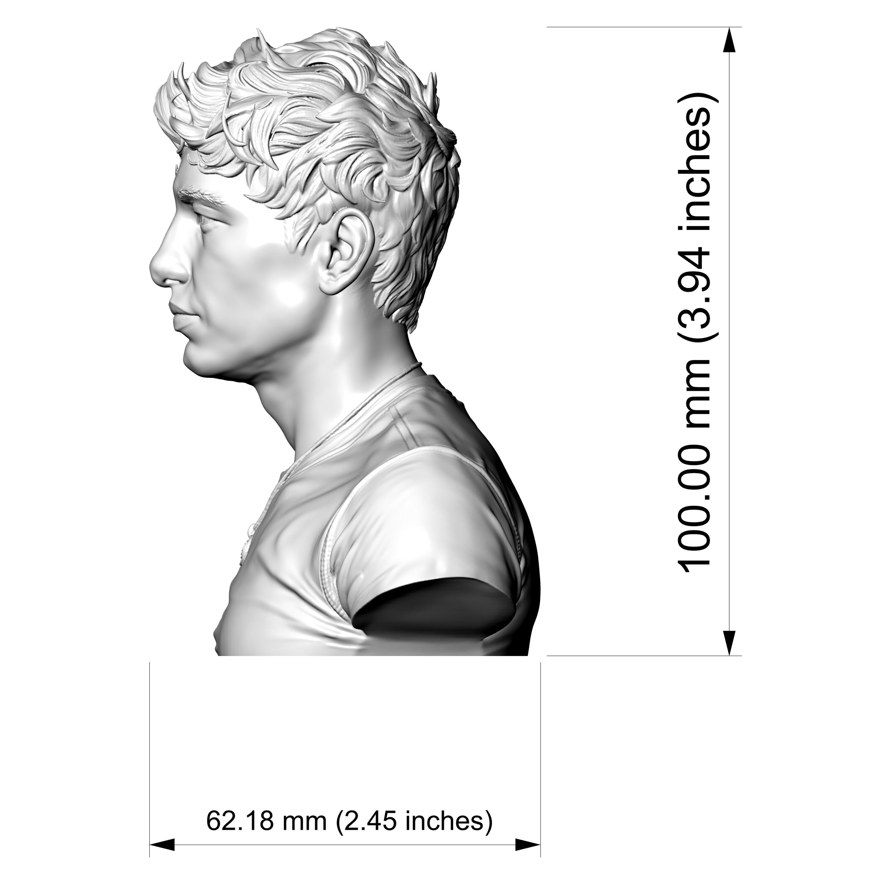 Barry Keoghan Actor Portrait Bust 3D Model