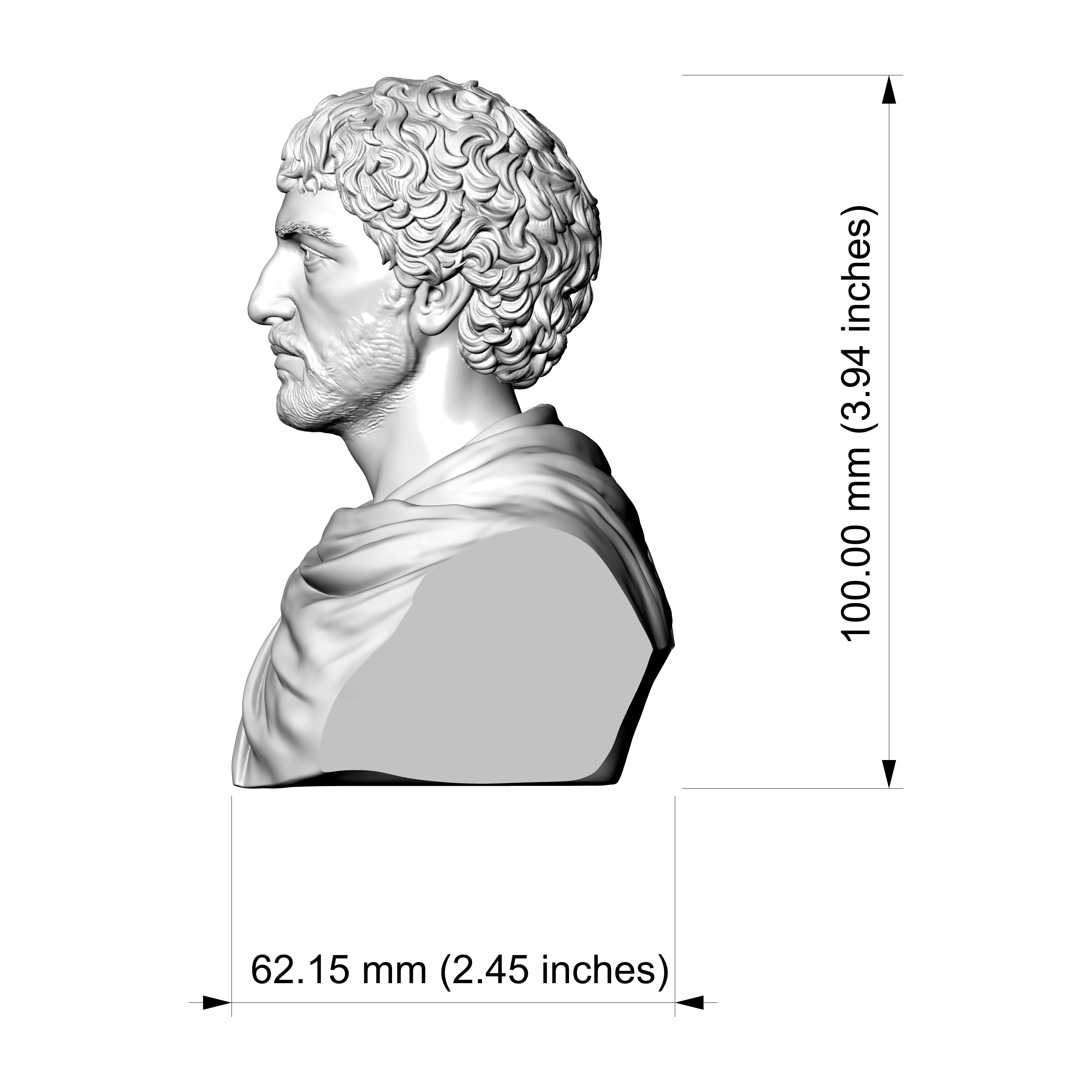 Belisarius Byzantine 3d Printable Bust 3D Model