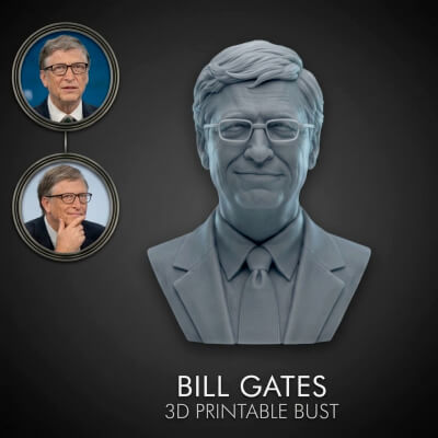 Bill Gates 3D Printable Bust
