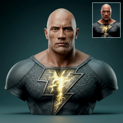 Black Adam (Dwayne Johnson) Bust 3D Print Model