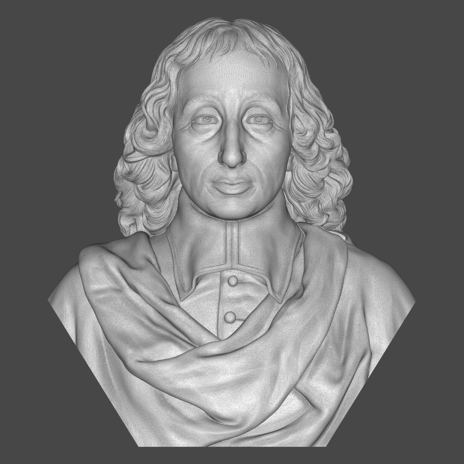 Blaise Pascal 3D Printable Bust 3D Model