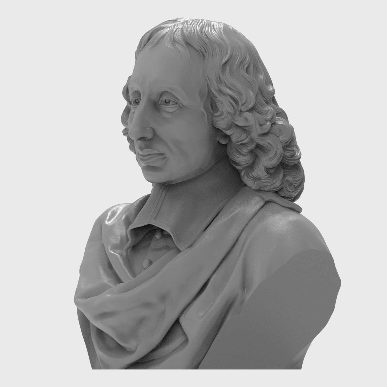 Blaise Pascal 3D Printable Bust 3D Model
