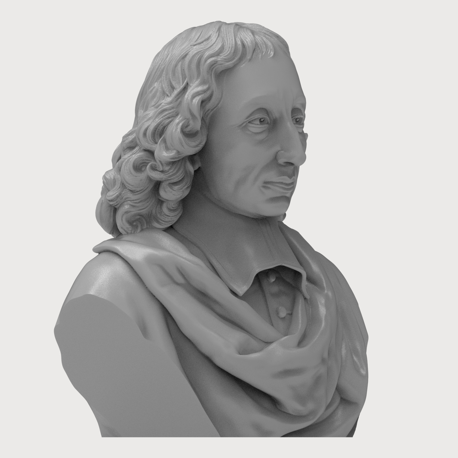 Blaise Pascal 3D Printable Bust 3D Model