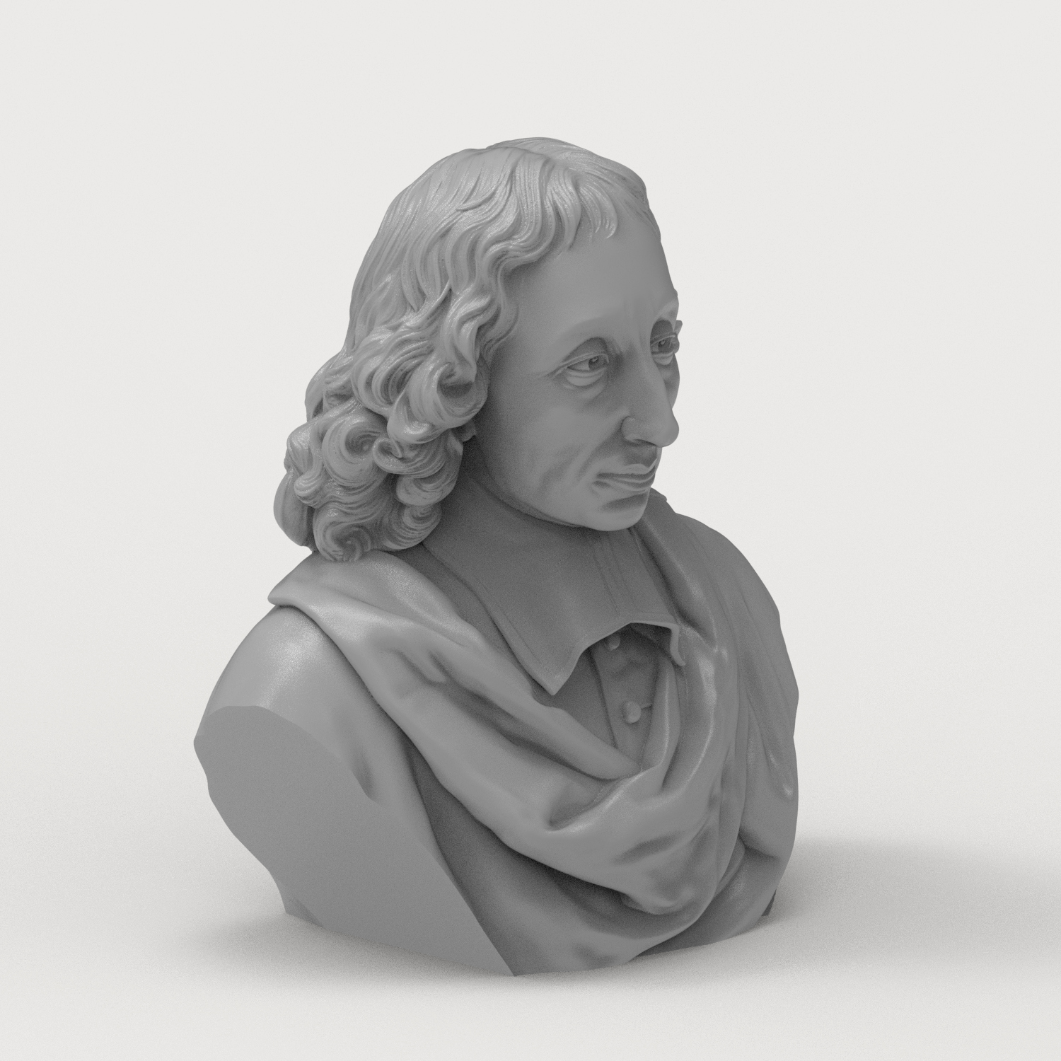 Blaise Pascal 3D Printable Bust 3D Model