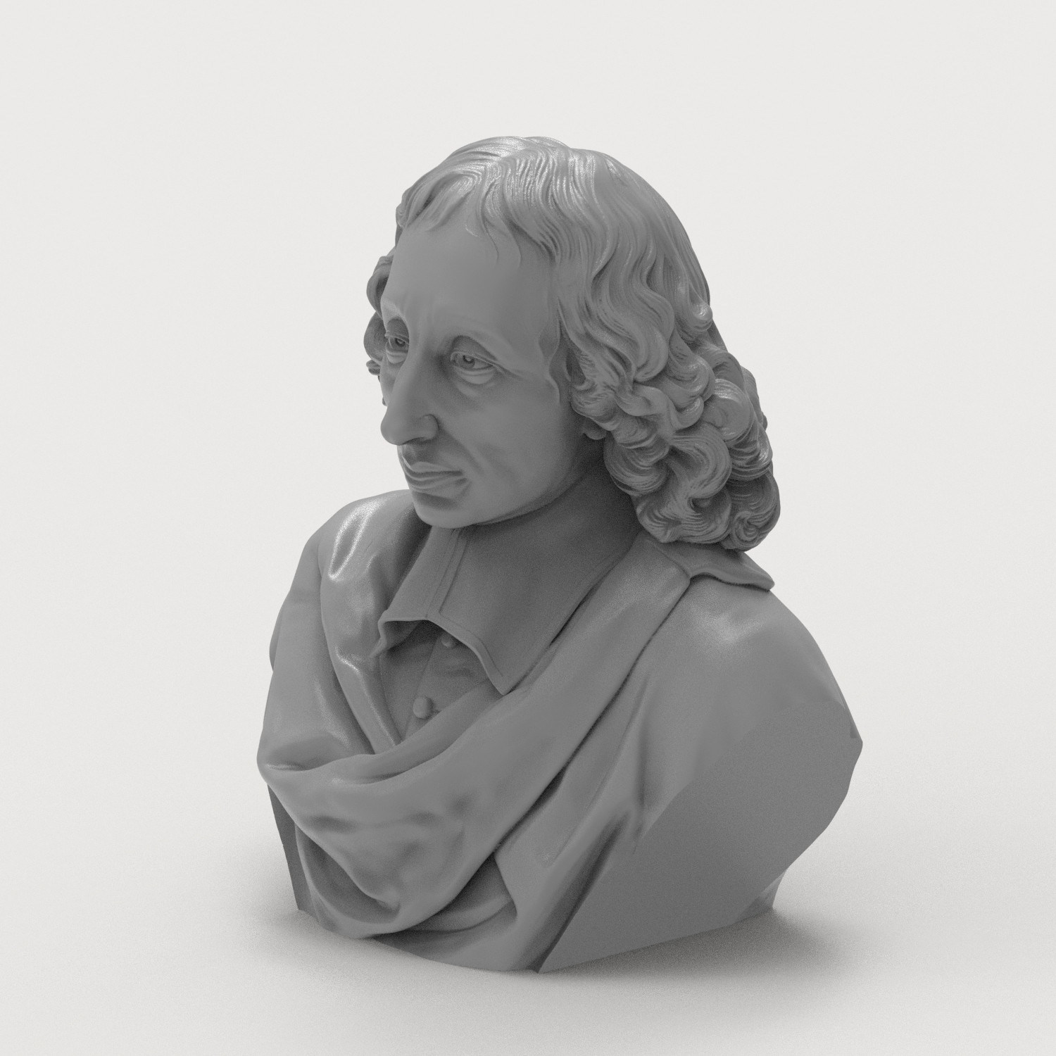Blaise Pascal 3D Printable Bust 3D Model
