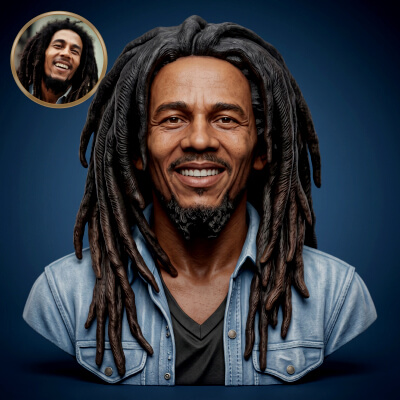 Bob Marley 3D Printable Bust