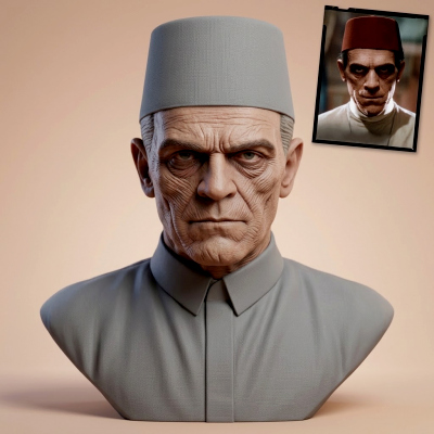 Boris Karloff The Mummy Ardeth Bey Bust 3D Print Model