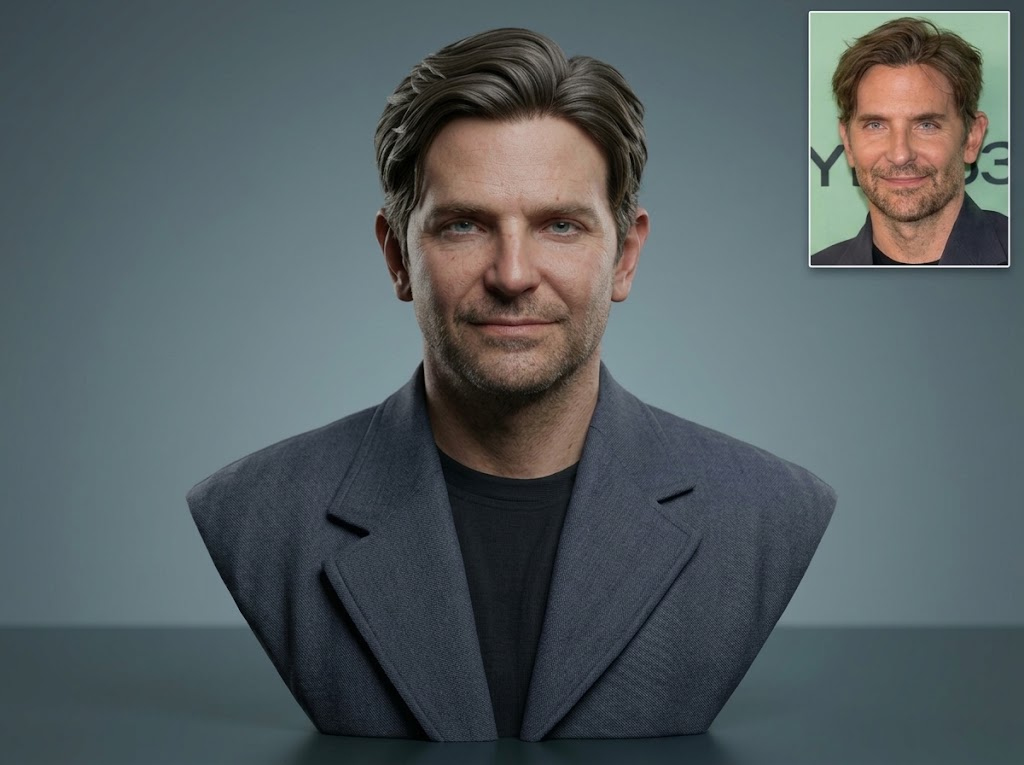 Bradley Cooper 3D Printable Bust 3D Model