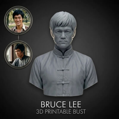 Bruce Lee 3D Printable Bust
