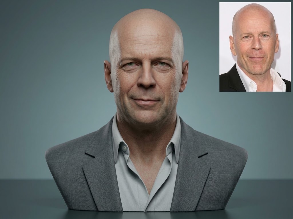 Bruce Willis 3D Printable Bust 3D Model