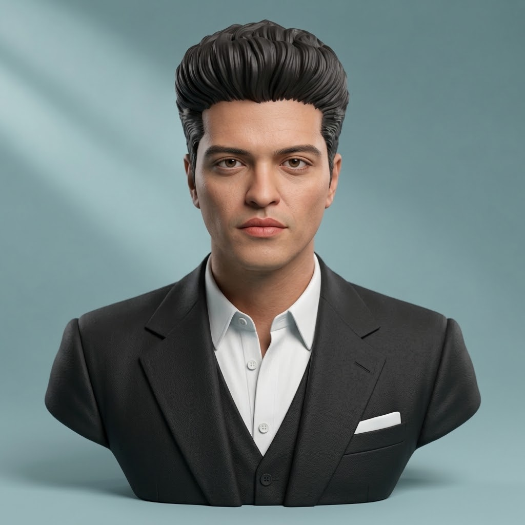 Bruno Mars 3D Printable Bust 3D Model