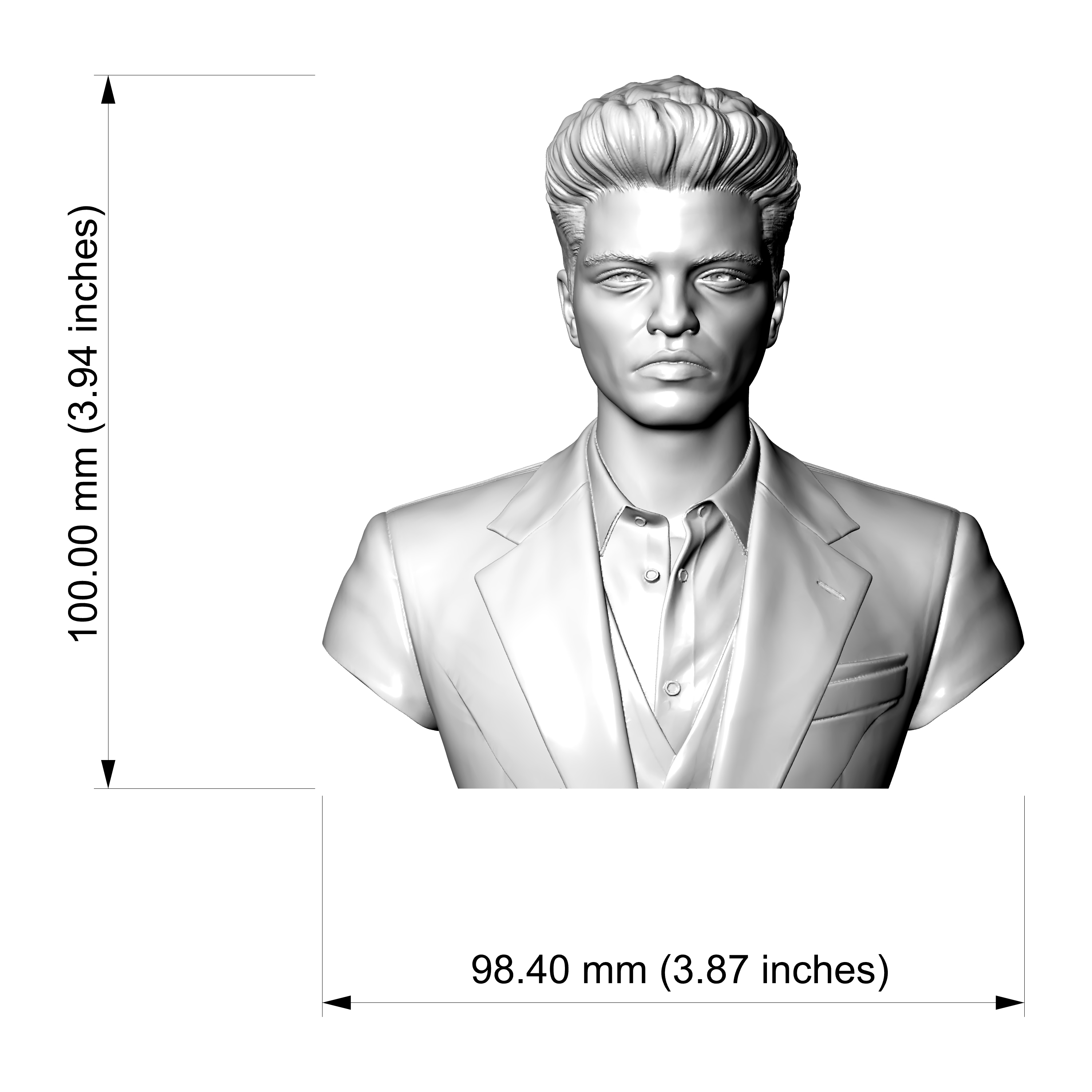 Bruno Mars 3D Printable Bust 3D Model