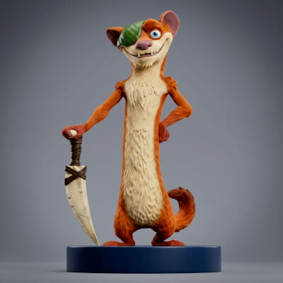 Buck the Weasel 3D Printable Figurine